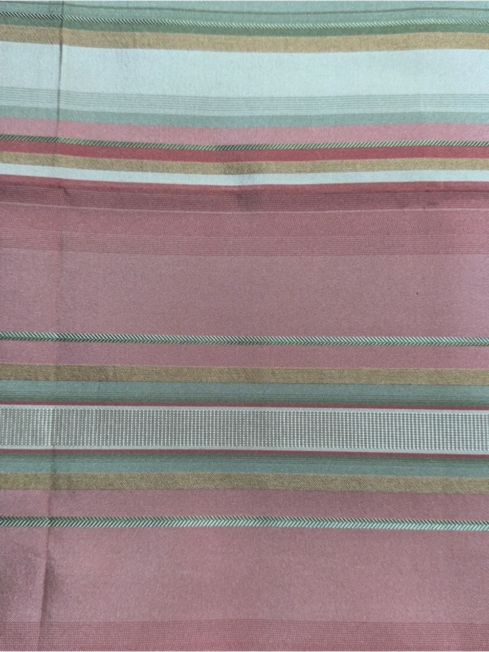 Striped Pink and Sage Woven Decorator Fabric 1 3/4 yards x 56” wide #123